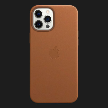 Оригинальный чехол Apple Leather Case with MagSafe для iPhone 12 Pro Max (Saddle Brown) (MHKL3)
